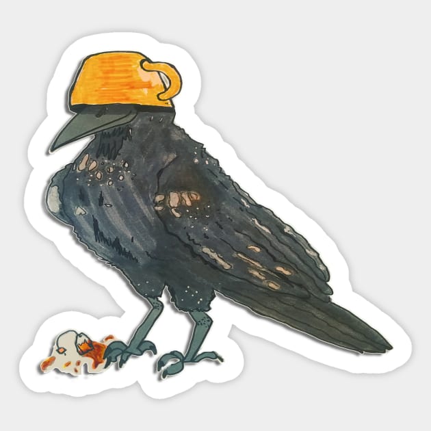 mischievous tea crow Sticker by Sagansuniverse